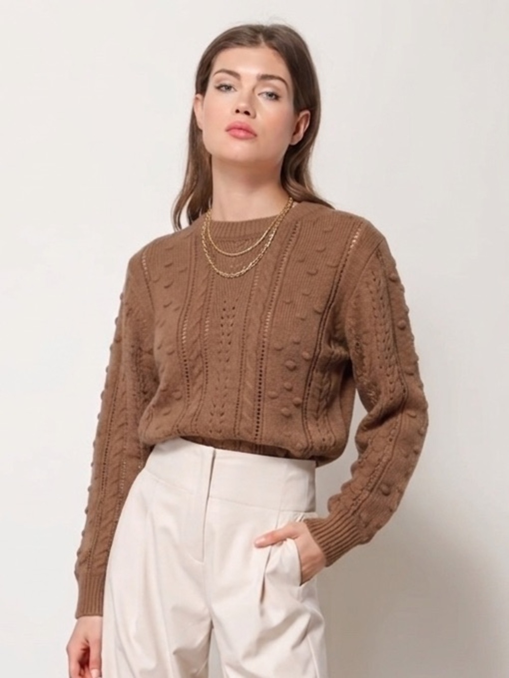 Revolve LINE & DOT $112 • PTP • Maia Sweater in Mocha